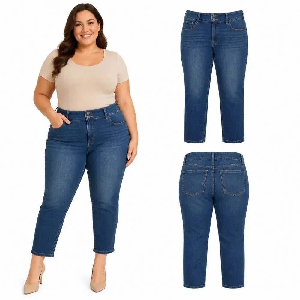 M Jeans by Maurices 18W Curvy High Rise Slim Straight Ankle
